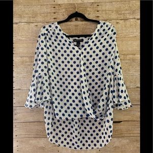 INC International Concepts Blue Polka Dot Shirt